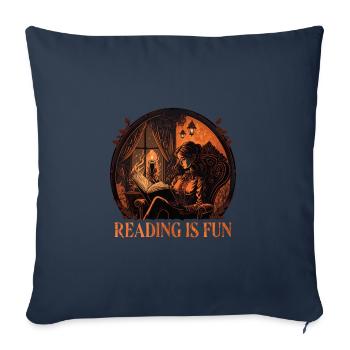 Reading is Fun Goth - Sofa pillowcase 17,3'' x 17,3'' (45 x 45 cm) - navy - Front