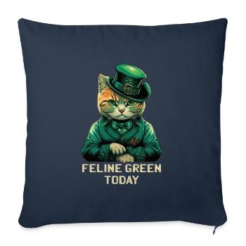 Feline Green Today St. Patty Day - Sofa pillowcase 17,3'' x 17,3'' (45 x 45 cm) - navy - Front