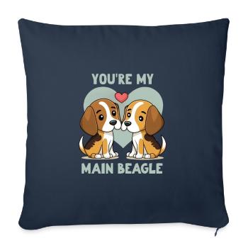 You're My Main Beagle Valentine's Day - Sofa pillowcase 17,3'' x 17,3'' (45 x 45 cm) - navy - Front