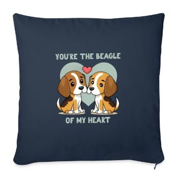 You're the Beagle of my Heart Valentine's Day - Sofa pillowcase 17,3'' x 17,3'' (45 x 45 cm) - navy - Front