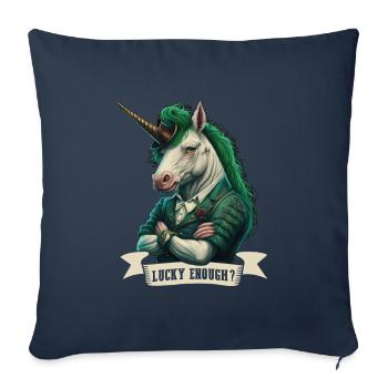 Lucky Enough? Unicorn St. Patty - Sofa pillowcase 17,3'' x 17,3'' (45 x 45 cm) - navy - Front