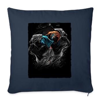 Pug Portrait - Sofa pillowcase 17,3'' x 17,3'' (45 x 45 cm) - navy - Front
