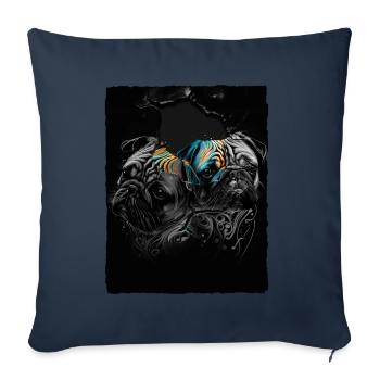 Pug Portrait - Sofa pillowcase 17,3'' x 17,3'' (45 x 45 cm) - navy - Front