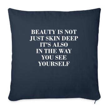 Beauté naturelle Pas de graisse buccale Romover Citation - Housse de coussin décorative 45 x 45 cm - bleu marine - Devant