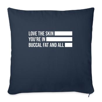 Beauté naturelle Pas de graisse buccale Romover Citation - Housse de coussin décorative 45 x 45 cm - bleu marine - Devant