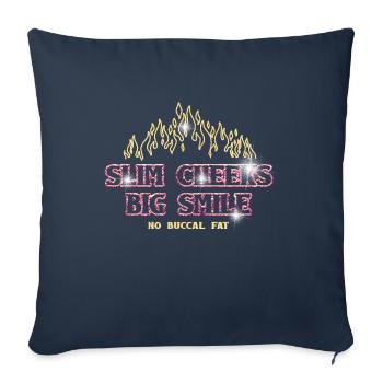 Cheers minces, grand sourire, pas de graisse buccale - Housse de coussin décorative 45 x 45 cm - bleu marine - Devant