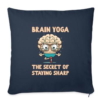 Brain Yoga The Secret Of Staying Sharp - Sofa pillowcase 17,3'' x 17,3'' (45 x 45 cm) - navy - Front