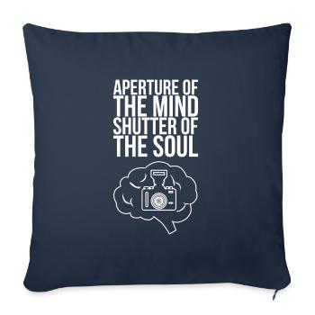 Dicton de photographe inspirant et intelligent - Housse de coussin décorative 45 x 45 cm - bleu marine - Devant