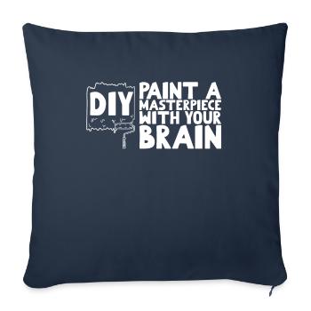 DIY Peindre un chef-d’œuvre avec votre cerveau - Housse de coussin décorative 45 x 45 cm - bleu marine - Devant