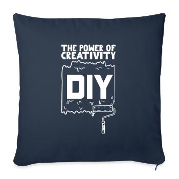 DIY Le pouvoir de la créativité - Housse de coussin décorative 45 x 45 cm - bleu marine - Devant