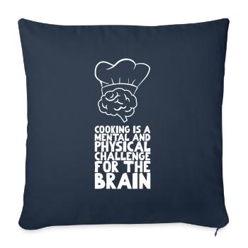 Cooking is a mental and physical challenge - Sofa pillowcase 17,3'' x 17,3'' (45 x 45 cm) - navy - Front