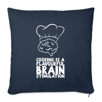 La cuisine est une stimulation cérébrale savoureuse - Housse de coussin décorative 45 x 45 cm - bleu marine - Devant