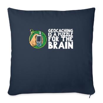 Geocaching is a puzzle for the brain - Sofa pillowcase 17,3'' x 17,3'' (45 x 45 cm) - navy - Front