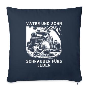 Father and son screwdriver for life - Sofa pillowcase 17,3'' x 17,3'' (45 x 45 cm) - navy - Front