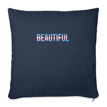 Belle dans les couleurs de TRans - Housse de coussin décorative 45 x 45 cm - bleu marine - Devant