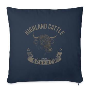 Highland Cattle Highland Cattle Highland Cattle Cow - Sofa pillowcase 17,3'' x 17,3'' (45 x 45 cm) - navy - Front