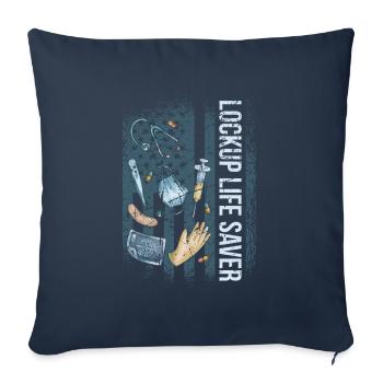 Infirmière correctionnelle sauveuse en milieu fermé - Housse de coussin décorative 45 x 45 cm - bleu marine - Devant