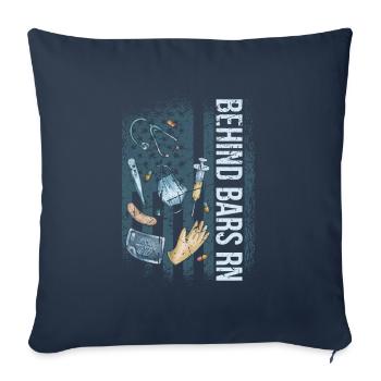 Derrière les barreaux Infirmière correctionnelle - Housse de coussin décorative 45 x 45 cm - bleu marine - Devant