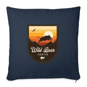 Wild Boar Hunter - Sofa pillowcase 17,3'' x 17,3'' (45 x 45 cm) - navy - Front