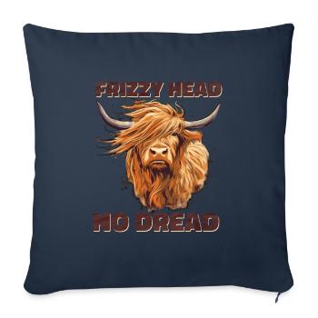 Frizzy Head No Dread Highland Cow - Sofakissenbezug 45 x 45 cm - Navy - Vorne
