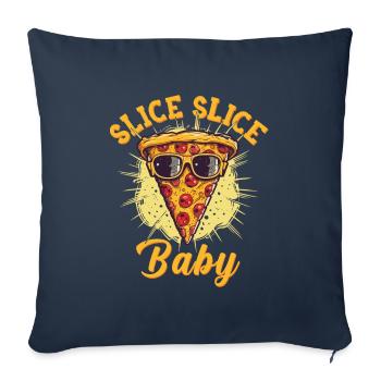 Slice Slice Pizza Lunettes de soleil Pizzeria - Housse de coussin décorative 45 x 45 cm - bleu marine - Devant