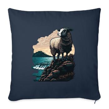 Coastal Sheep - Funny Design For - Sofa pillowcase 17,3'' x 17,3'' (45 x 45 cm) - navy - Front