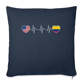 Colombie - Housse de coussin décorative 45 x 45 cm - bleu marine - Devant