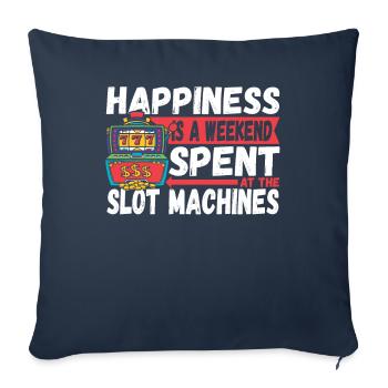 La chance, c’est aussi un week-end aux machines à sous - Housse de coussin décorative 45 x 45 cm - bleu marine - Devant