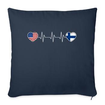 Finlande - Housse de coussin décorative 45 x 45 cm - bleu marine - Devant