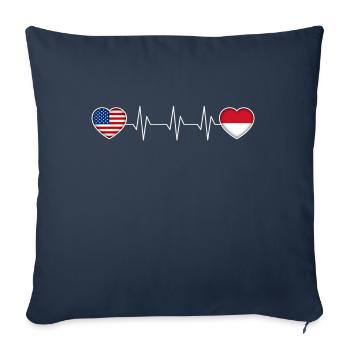 Indonésie - Housse de coussin décorative 45 x 45 cm - bleu marine - Devant