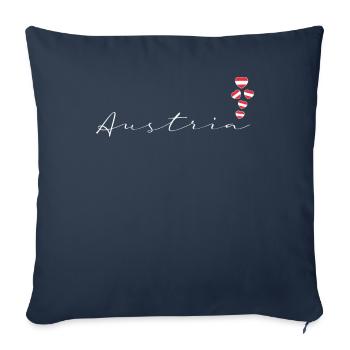 Autriche - Housse de coussin décorative 45 x 45 cm - bleu marine - Devant