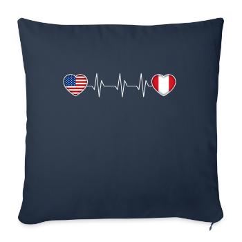 Pérou - Housse de coussin décorative 45 x 45 cm - bleu marine - Devant