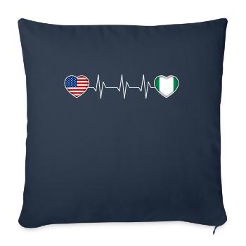 Nigéria - Housse de coussin décorative 45 x 45 cm - bleu marine - Devant