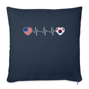 South Korea - Sofa pillowcase 17,3'' x 17,3'' (45 x 45 cm) - navy - Front
