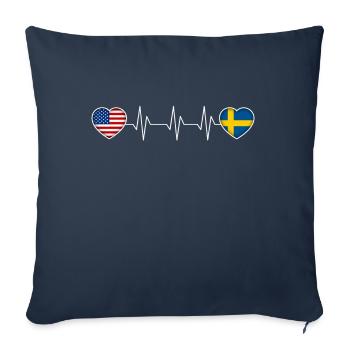 Suède - Housse de coussin décorative 45 x 45 cm - bleu marine - Devant