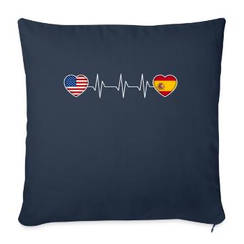 Espagne - Housse de coussin décorative 45 x 45 cm - bleu marine - Devant