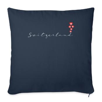 Suisse - Housse de coussin décorative 45 x 45 cm - bleu marine - Devant