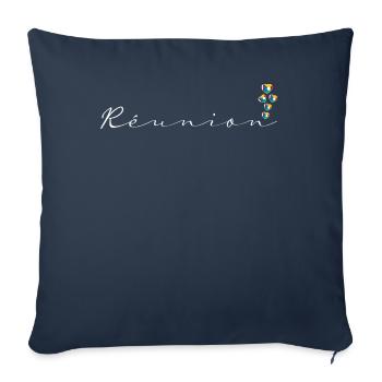 Réunion - Housse de coussin décorative 45 x 45 cm - bleu marine - Devant
