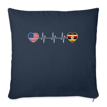 Ouganda - Housse de coussin décorative 45 x 45 cm - bleu marine - Devant