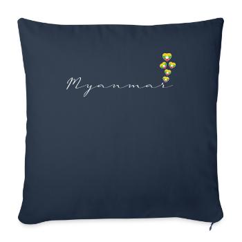 Myanmar - Sofa pillowcase 17,3'' x 17,3'' (45 x 45 cm) - navy - Front
