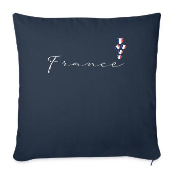 France - Housse de coussin décorative 45 x 45 cm - bleu marine - Devant