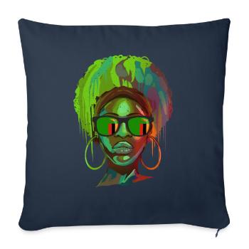 Zambie - Housse de coussin décorative 45 x 45 cm - bleu marine - Devant