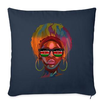 Kenia - Sofakissenbezug 45 x 45 cm - Navy - Vorne