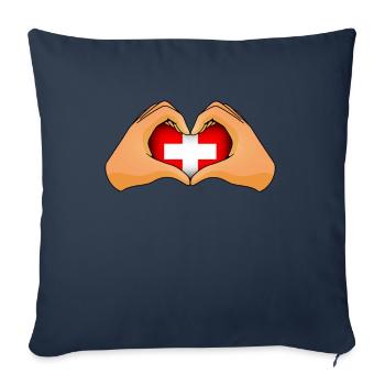 Suisse - Housse de coussin décorative 45 x 45 cm - bleu marine - Devant