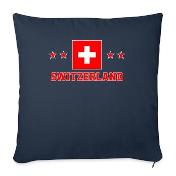 Suisse - Housse de coussin décorative 45 x 45 cm - bleu marine - Devant
