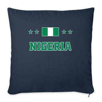 Nigéria - Housse de coussin décorative 45 x 45 cm - bleu marine - Devant