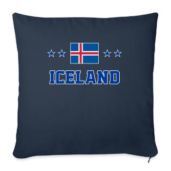 Islande - Housse de coussin décorative 45 x 45 cm - bleu marine - Devant