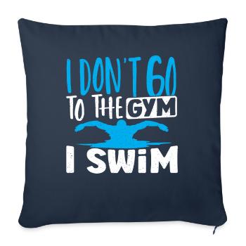 Nageur, je ne vais pas à la salle de sport, je - Housse de coussin décorative 45 x 45 cm - bleu marine - Devant
