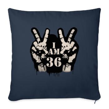 Unique design for the celebration of the 40th anniversary - Sofa pillowcase 17,3'' x 17,3'' (45 x 45 cm) - navy - Front