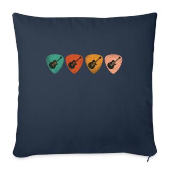 Collectionneur de guitare Vintage - Retro String Enthusiast - Housse de coussin décorative 45 x 45 cm - bleu marine - Devant